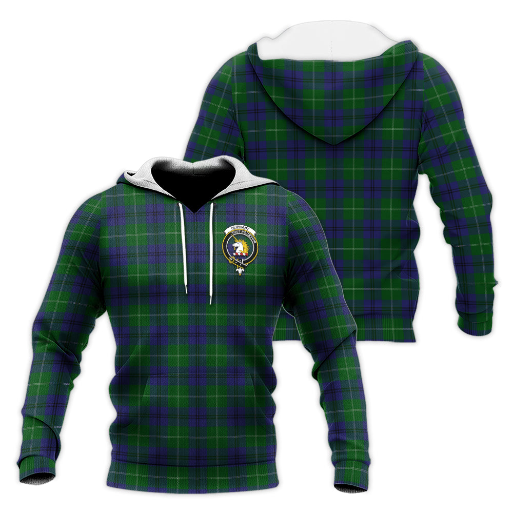 Oliphant Tartan Knitted Hoodie with Family Crest Unisex Knitted Pullover Hoodie - Tartan Vibes Clothing
