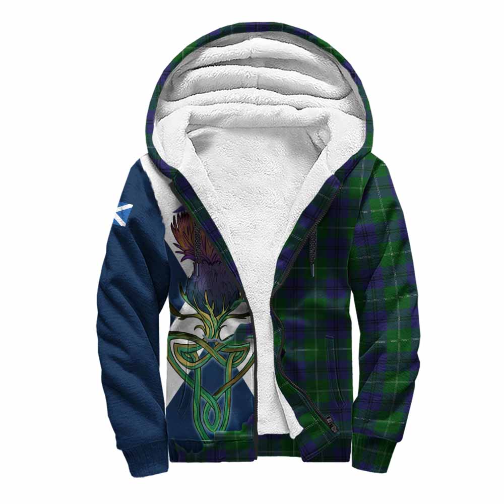 Tartan Vibes Clothing Oliphant Tartan Family Crest Sherpa Hoodie Scottish Thistle Celtic Inspired