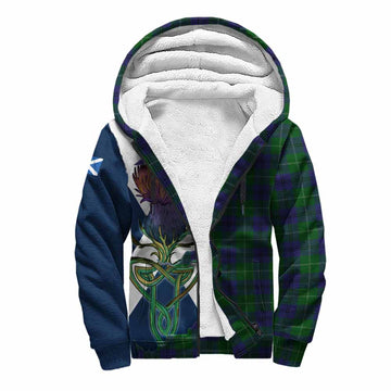 Tartan Vibes Clothing Oliphant Tartan Family Crest Sherpa Hoodie Scottish Thistle Celtic Inspired