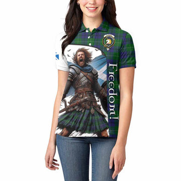 Tartan Vibes Clothing Oliphant Crest Tartan Women's Polo Shirt Inspired by the Freedom of Scottish Warrior