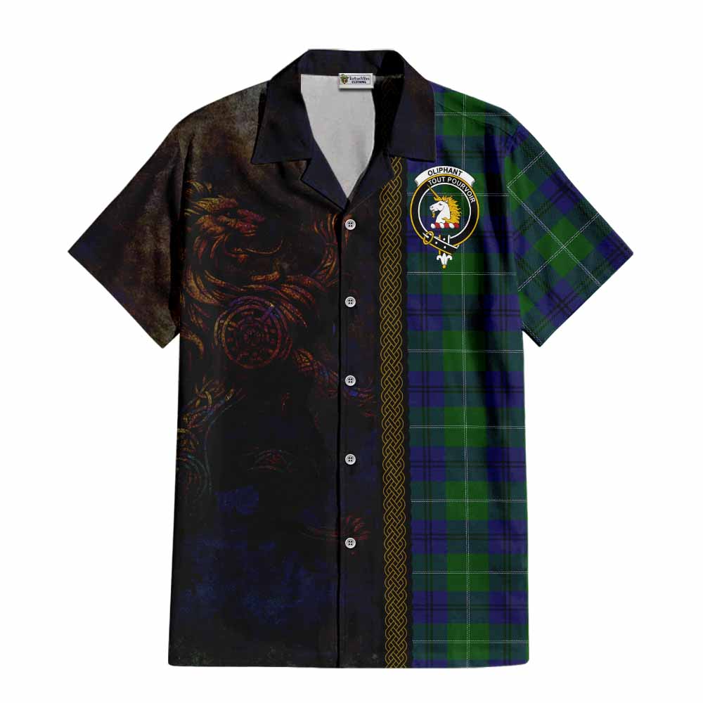 Oliphant Tartan Family Crest Hawaiian Shirt Alba Gu Brath Be Brave Lion Ancient Style Kid - Tartan Vibes Clothing