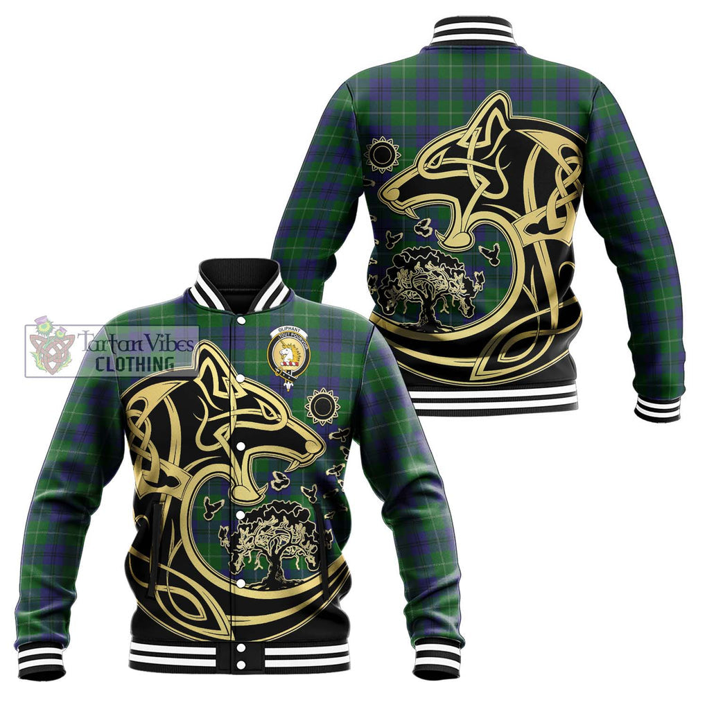 Oliphant Tartan Baseball Jacket with Family Crest Celtic Wolf Style Unisex - Tartan Vibes Clothing