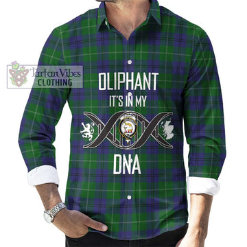Oliphant Tartan Long Sleeve Button Shirt with Family Crest DNA In Me Style Men's Shirt S - Tartanvibesclothing Shop