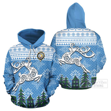 Oliphant Clan Christmas Hoodie Celtic Reindeer Style Zip Hoodie - Tartan Vibes Clothing