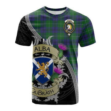 Oliphant Tartan Family Crest Cotton T-shirt Lion Rampant Royal Thistle Shield Celtic Inspired Kid's Shirt - Tartan Vibes Clothing