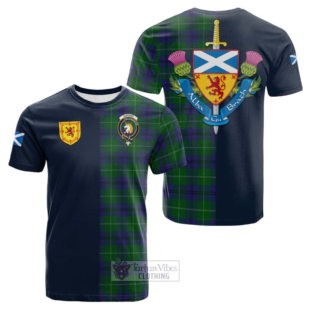 Oliphant Tartan Cotton T-shirt Alba with Scottish Lion Royal Arm Half Style Kid's Shirt - Tartan Vibes Clothing