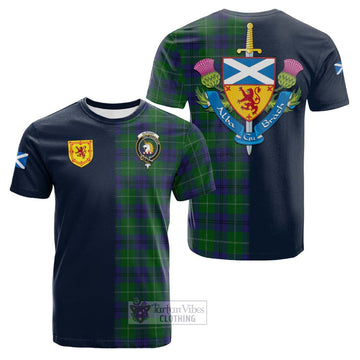 Oliphant Tartan Cotton T-shirt Alba with Scottish Lion Royal Arm Half Style Kid's Shirt - Tartan Vibes Clothing