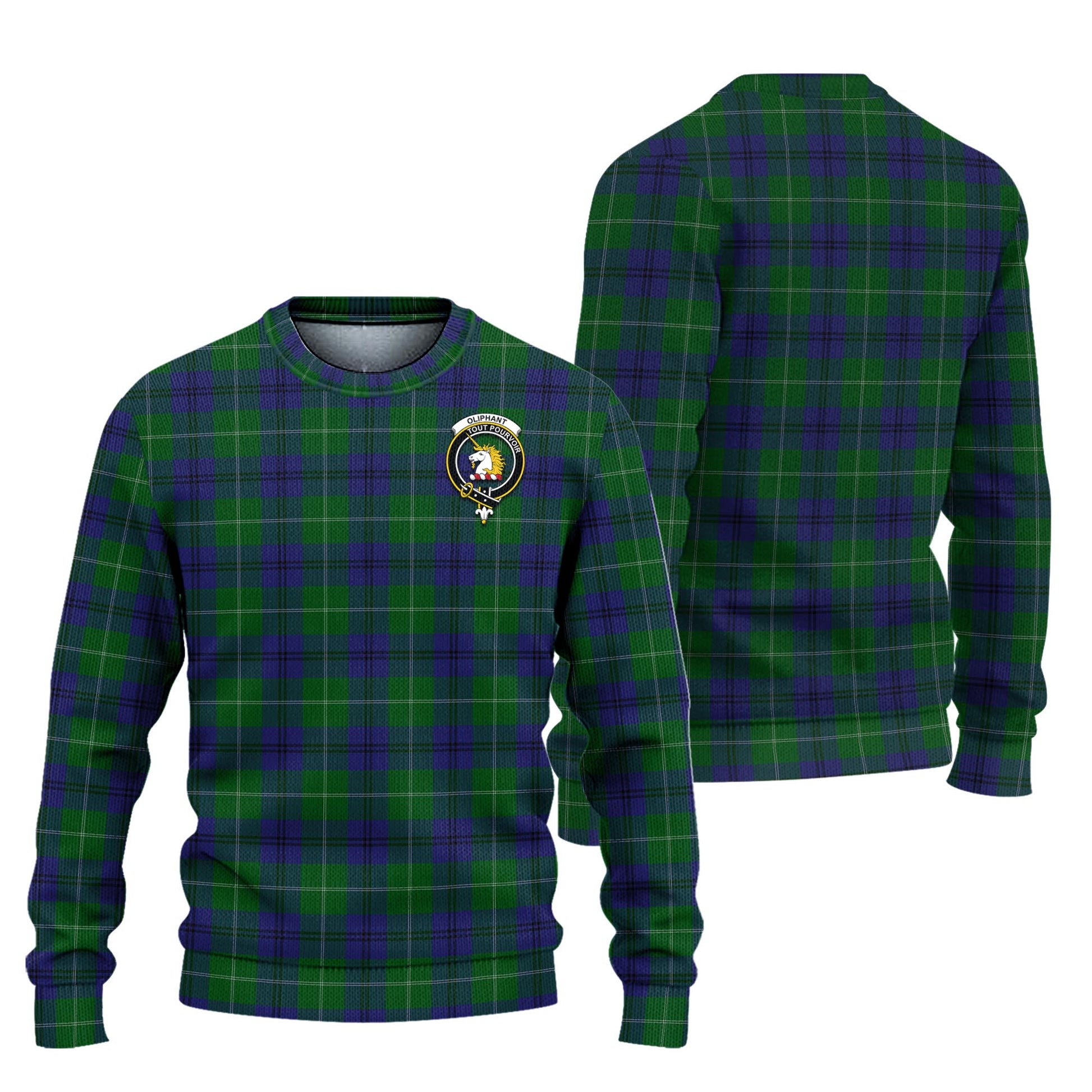 Oliphant Tartan Ugly Sweater with Family Crest Unisex - Tartan Vibes Clothing