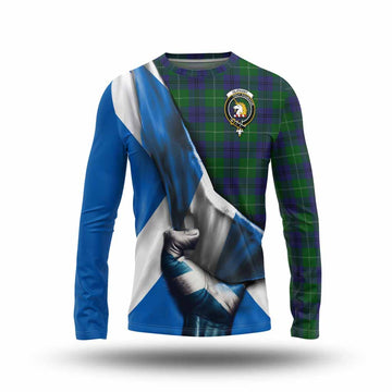 Oliphant Tartan Long Sleeve T-Shirt with Family Crest Scotland Patriotic Style Unisex - Tartan Vibes Clothing