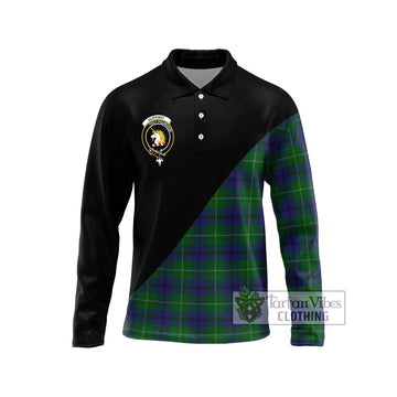 Oliphant Tartan Long Sleeve Polo Shirt with Family Crest and Military Logo Style Unisex - Tartan Vibes Clothing
