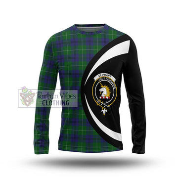 Oliphant Tartan Long Sleeve T-Shirt with Family Crest Circle Style Unisex - Tartan Vibes Clothing