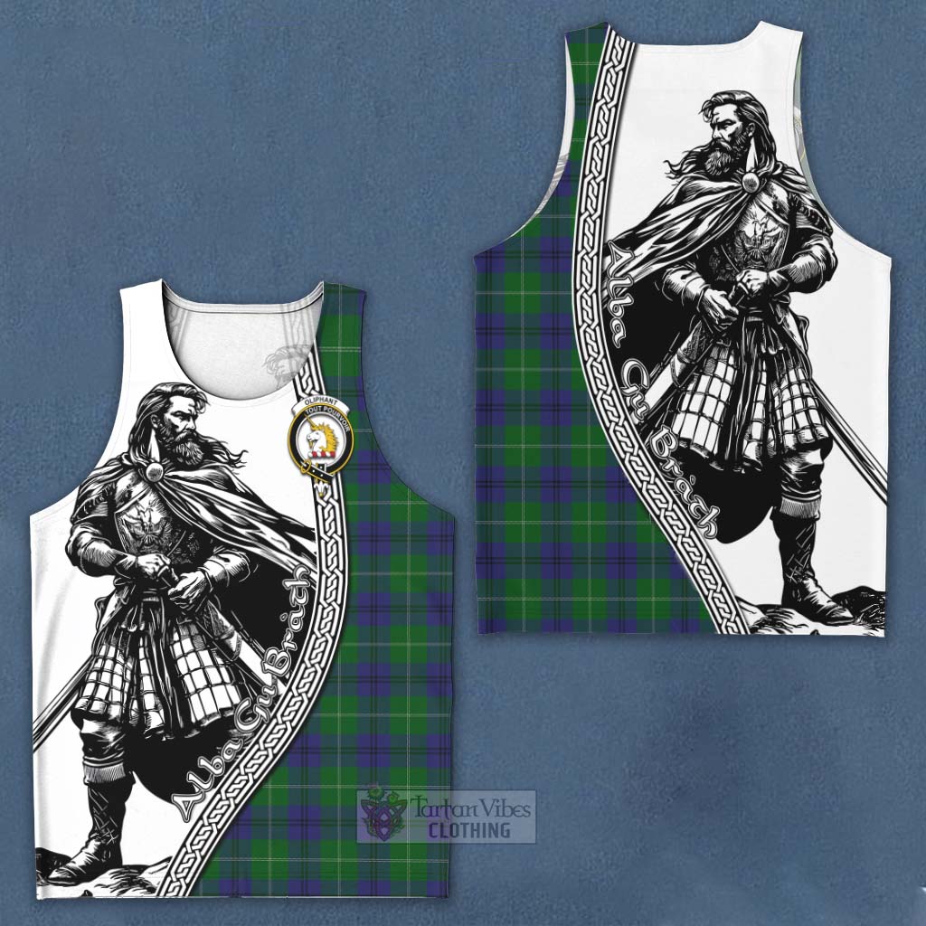 Oliphant Tartan Clan Crest Men's Tank Top with Highlander Warrior Celtic Style Men - Tartan Vibes Clothing