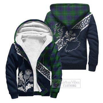 Oliphant Tartan Sherpa Hoodie Featuring Thistle and Scotland Map Unisex - Tartan Vibes Clothing