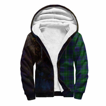 Tartan Vibes Clothing Oliphant Tartan Family Crest Sherpa Hoodie Alba Gu Brath Be Brave Lion Ancient Style