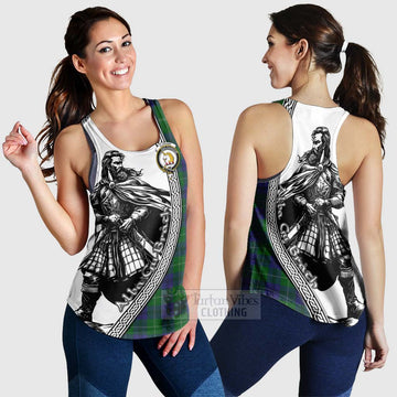 Oliphant Tartan Clan Crest Women's Racerback Tanks with Highlander Warrior Celtic Style 4XL - Tartan Vibes Clothing