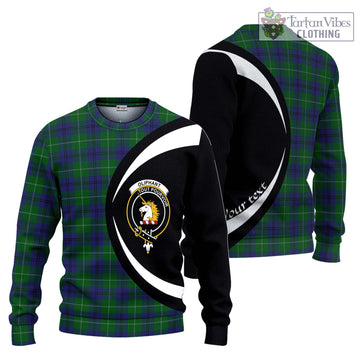 Oliphant Tartan Ugly Sweater with Family Crest Circle Style Unisex - Tartan Vibes Clothing