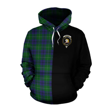 Oliphant Tartan Cotton Hoodie with Family Crest and Half Of Me Style Pullover Hoodie XS - Tartan Vibes Clothing