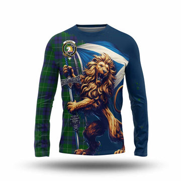 Oliphant Tartan Family Crest Long Sleeve T-Shirt with Scottish Majestic Lion Unisex - Tartan Vibes Clothing