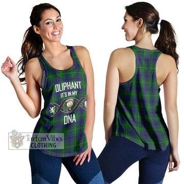 Oliphant Tartan Women's Racerback Tanks with Family Crest DNA In Me Style 4XL - Tartan Vibes Clothing