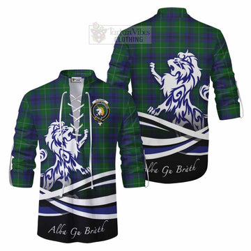 Oliphant Tartan Ghillie Kilt Shirt with Alba Gu Brath Regal Lion Emblem Men - Tartan Vibes Clothing