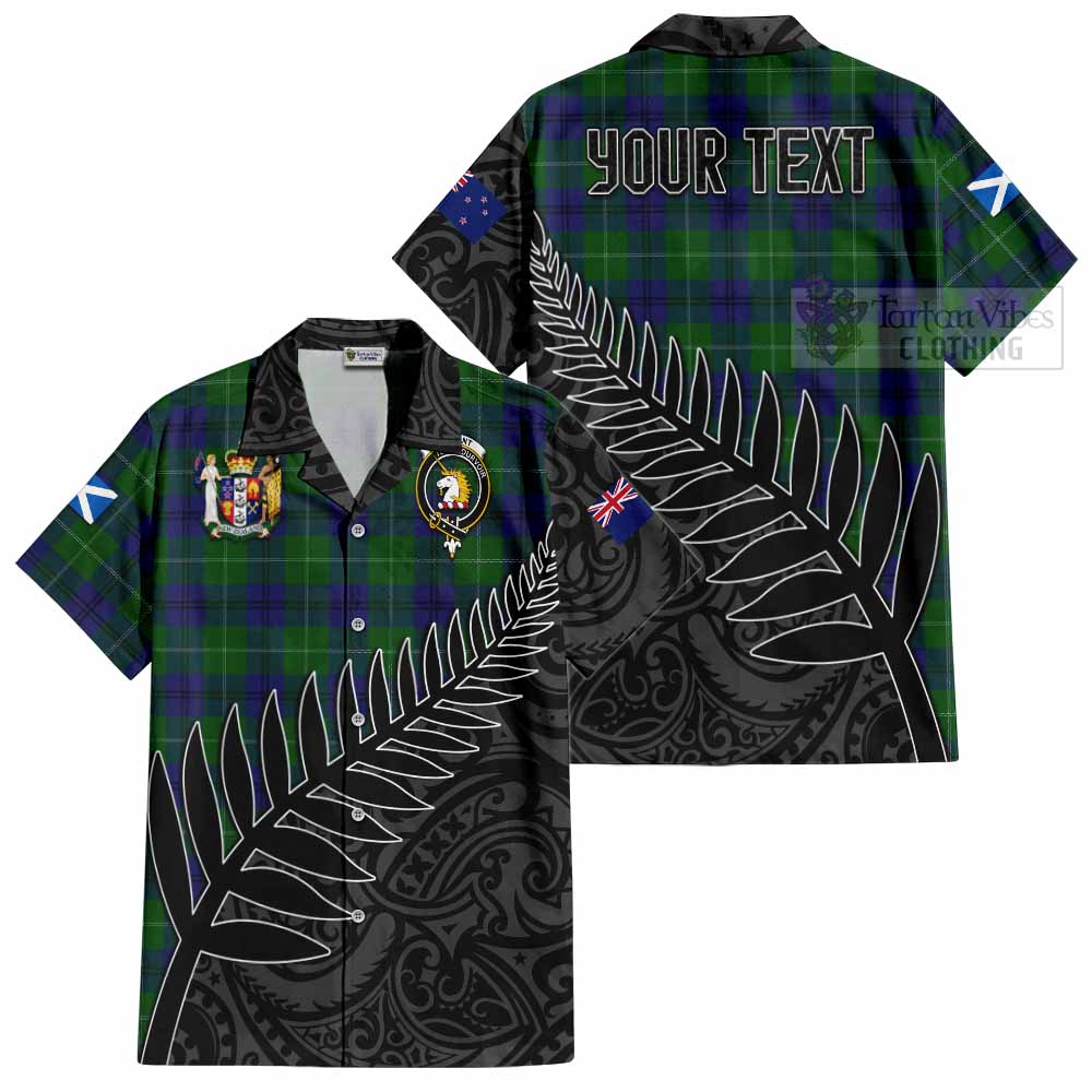 Oliphant Crest Tartan Hawaiian Shirt with New Zealand Silver Fern Half Style Kid - Tartan Vibes Clothing