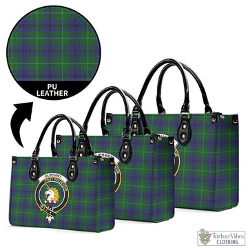 Oliphant Tartan Luxury Leather Handbags with Family Crest L - Tartan Vibes Clothing