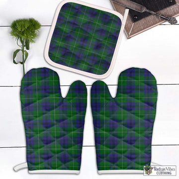 Oliphant Tartan Combo Oven Mitt & Pot-Holder Combo 2 Oven Mitt & 1 Pot-Holder Black - Tartan Vibes Clothing
