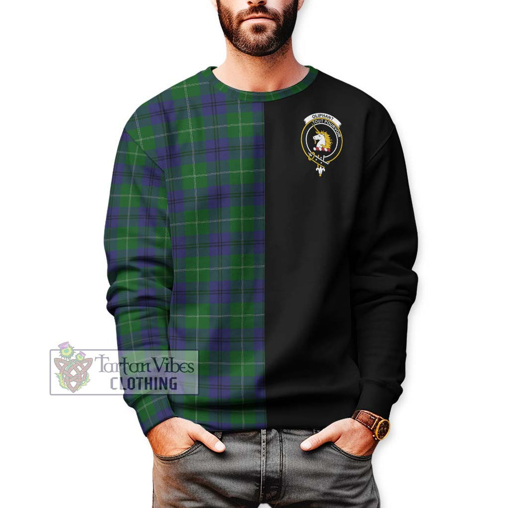 Oliphant Tartan Sweatshirt with Family Crest and Half Of Me Style Unisex - Tartan Vibes Clothing