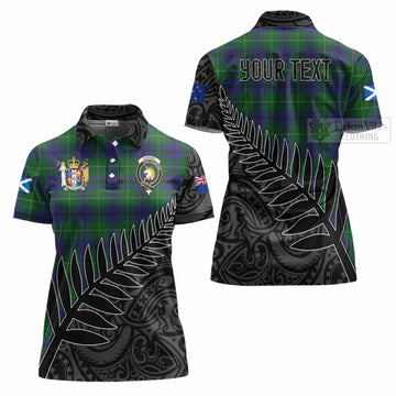Oliphant Crest Tartan Women's Polo Shirt with New Zealand Silver Fern Half Style Women - Tartan Vibes Clothing