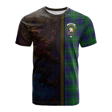 Oliphant Tartan Family Crest Cotton T-shirt Alba Gu Brath Be Brave Lion Ancient Style Kid's Shirt - Tartan Vibes Clothing