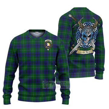 Oliphant Tartan Ugly Sweater with Family Crest Celtic Skull Style Unisex - Tartan Vibes Clothing