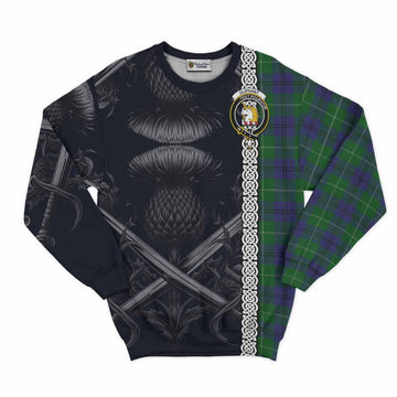 Oliphant Tartan Sweatshirt with Family Crest Cross Sword Thistle Celtic Vibes Unisex - Tartan Vibes Clothing