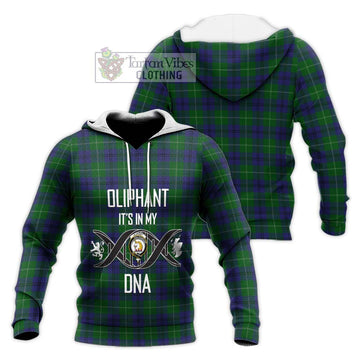 Oliphant Tartan Knitted Hoodie with Family Crest DNA In Me Style Unisex Knitted Pullover Hoodie - Tartan Vibes Clothing