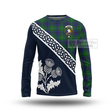 Oliphant Tartan Long Sleeve T-Shirt Featuring Thistle and Scotland Map Unisex - Tartan Vibes Clothing