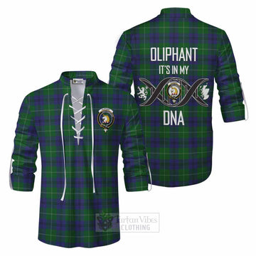 Oliphant Tartan Ghillie Kilt Shirt with Family Crest DNA In Me Style Men - Tartan Vibes Clothing