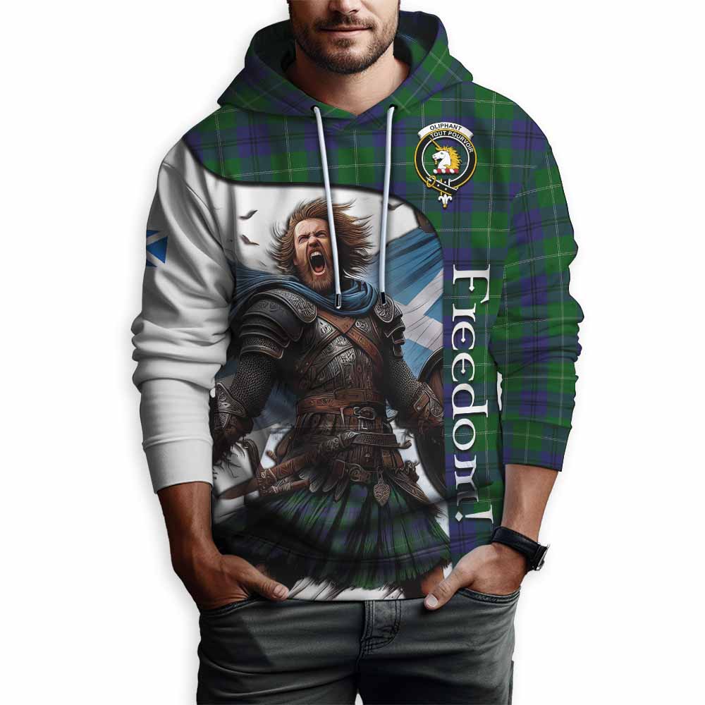 Tartan Vibes Clothing Oliphant Crest Tartan Hoodie Inspired by the Freedom of Scottish Warrior