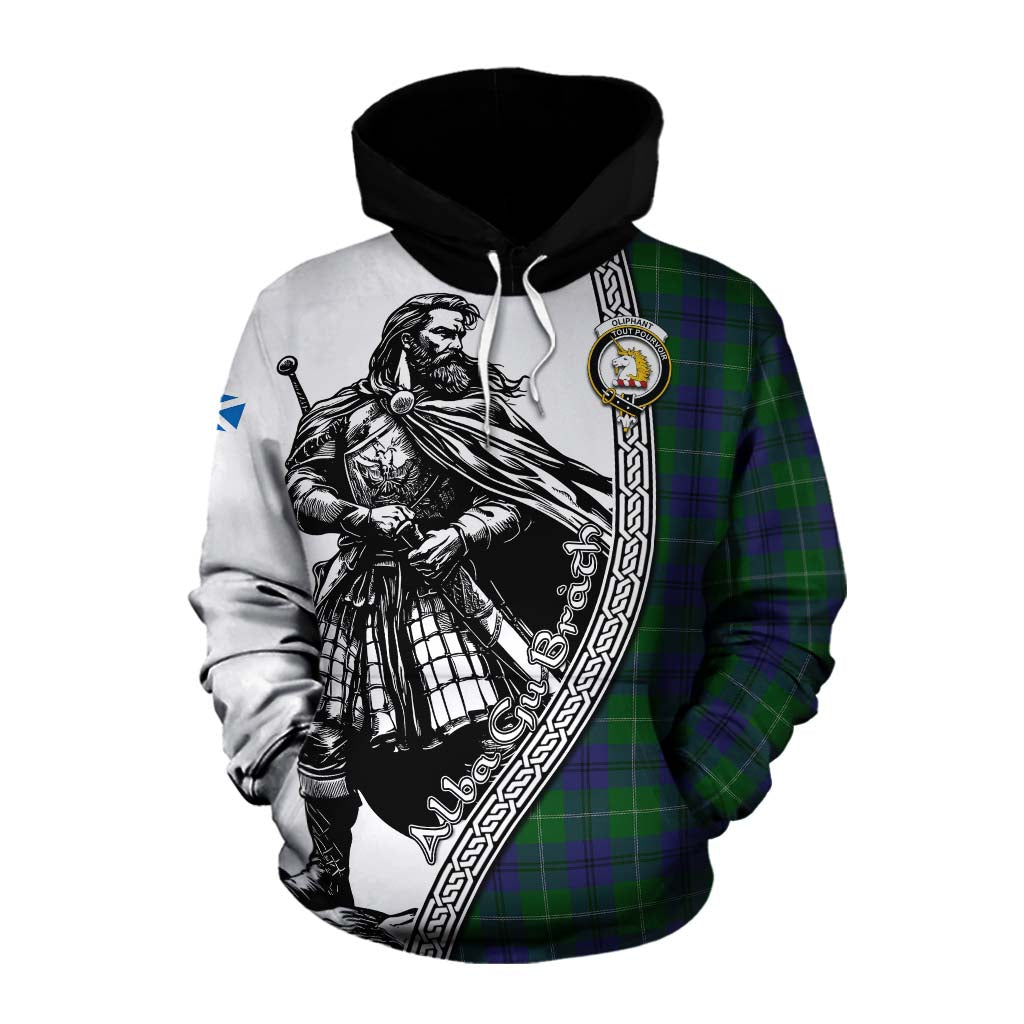 Oliphant Tartan Clan Crest Cotton Hoodie with Highlander Warrior Celtic Style Pullover Hoodie XS - Tartan Vibes Clothing