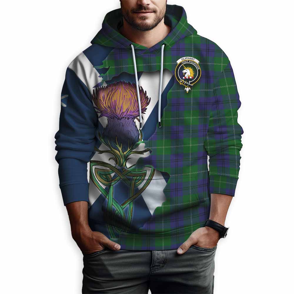 Oliphant Tartan Family Crest Hoodie Scottish Thistle Celtic Inspired Pullover Hoodie - Tartan Vibes Clothing