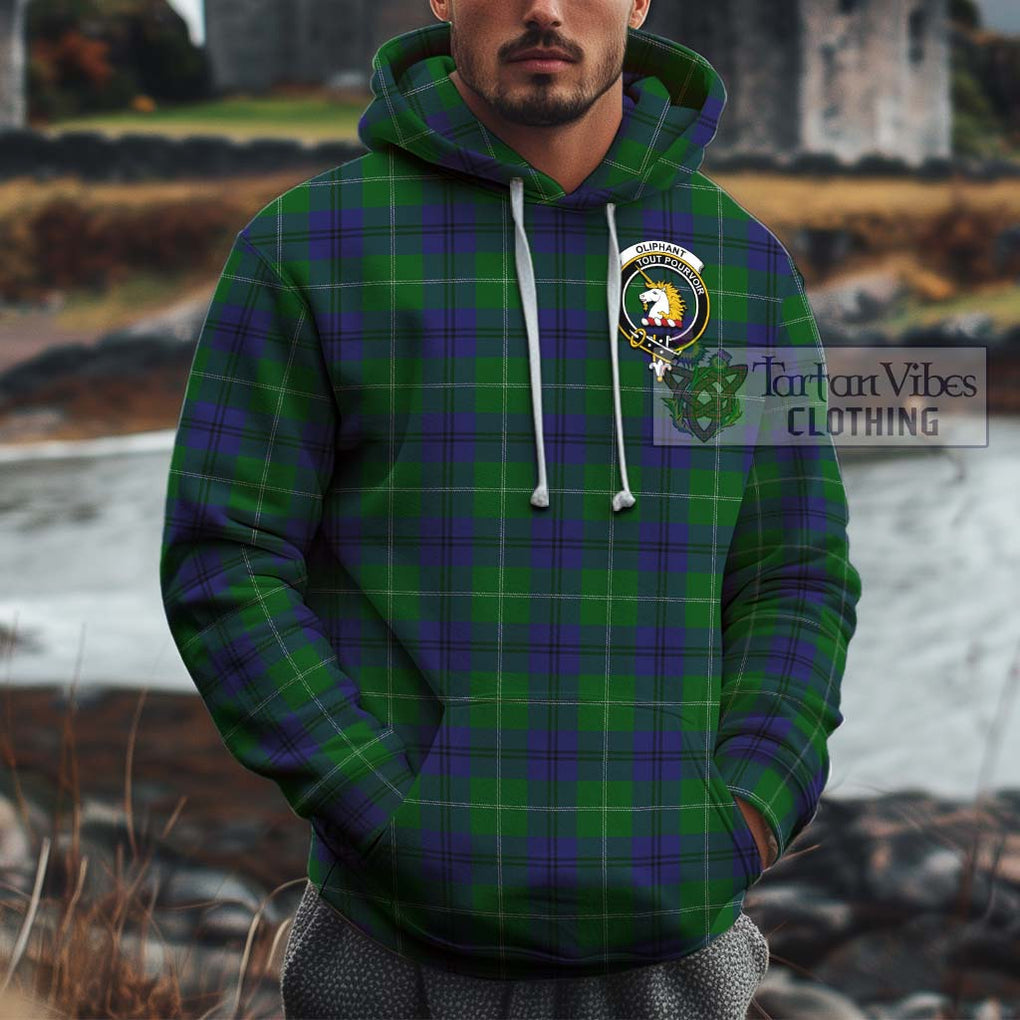 Oliphant Tartan Cotton Hoodie with Family Crest Zip Hoodie - Tartan Vibes Clothing