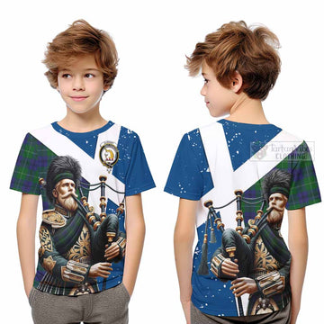 Oliphant Tartan Kid T-Shirt with Family Crest Scottish Bagpiper Vibes Youth XL Size14 - Tartan Vibes Clothing