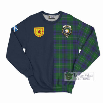 Oliphant Tartan Sweatshirt Alba with Scottish Lion Royal Arm Half Style Unisex - Tartan Vibes Clothing