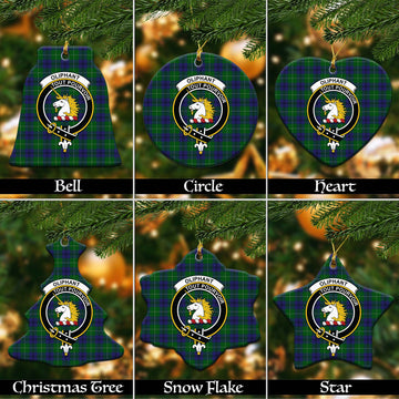Oliphant Tartan Christmas Ceramic Ornaments with Family Crest Ceramic - Tartan Vibes Clothing