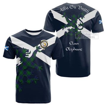 Oliphant Tartan Lion Rampant Cotton T-shirt Proudly Display Your Heritage with Alba Gu Brath and Clan Name Kid's Shirt - Tartan Vibes Clothing