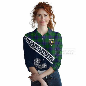 Oliphant Tartan Women's Casual Shirt Featuring Thistle and Scotland Map Female - Tartan Vibes Clothing
