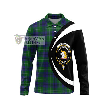 Oliphant Tartan Long Sleeve Polo Shirt with Family Crest Circle Style Unisex - Tartan Vibes Clothing