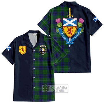 Oliphant Tartan Hawaiian Shirt Alba with Scottish Lion Royal Arm Half Style Kid - Tartan Vibes Clothing