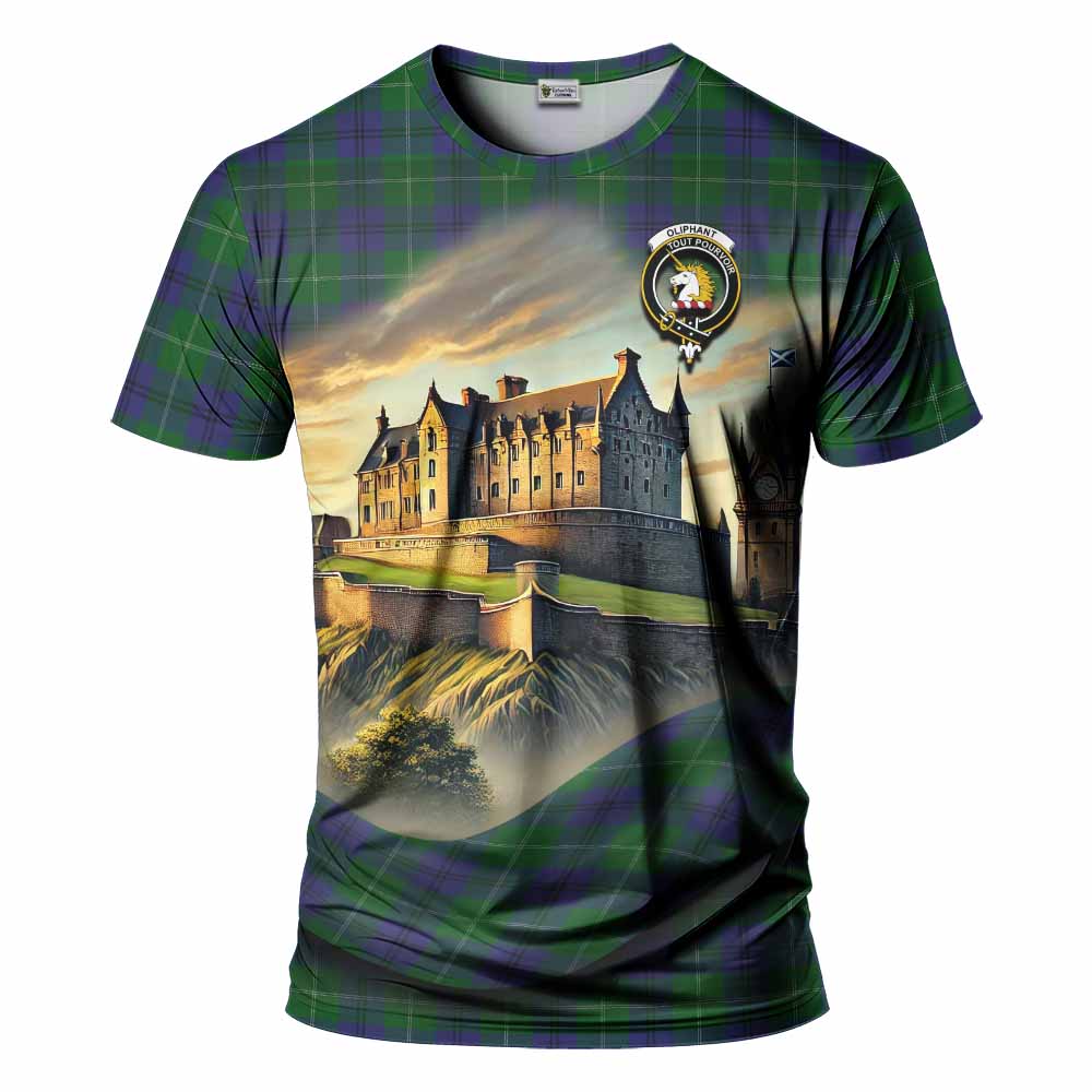 Oliphant Tartan Family Crest T-Shirt with Scottish Ancient Castle Style Kid's Shirt - Tartan Vibes Clothing