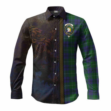 Oliphant Tartan Family Crest Long Sleeve Button Shirt Alba Gu Brath Be Brave Lion Ancient Style Men's Shirt S - Tartan Vibes Clothing