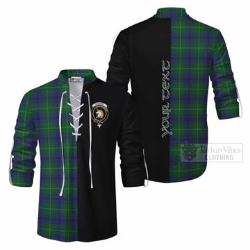 Oliphant Tartan Ghillie Kilt Shirt with Family Crest and Half Of Me Style Men - Tartan Vibes Clothing