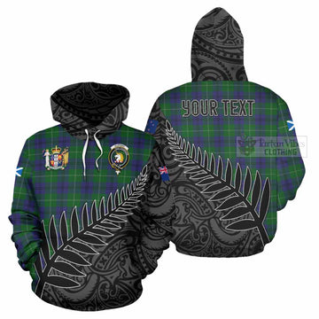 Oliphant Crest Tartan Hoodie with New Zealand Silver Fern Half Style Zip Hoodie - Tartan Vibes Clothing